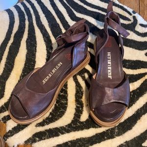 Leather ankle strap sandals